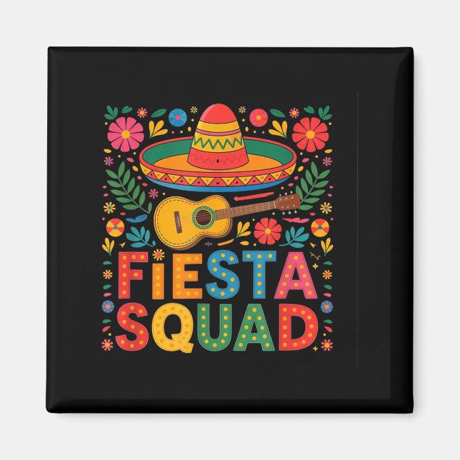Cinco De Mayo Fest Squad Roligt Sobrero Färgglad  Magnet (Framsidan)