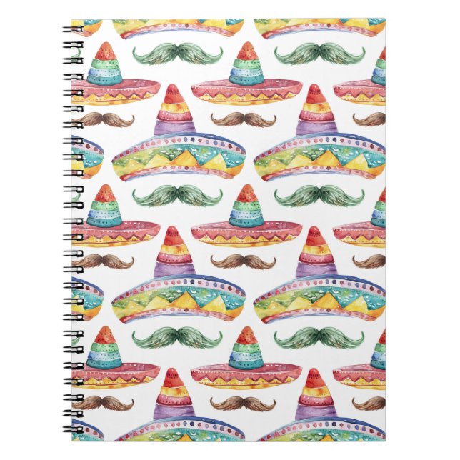 Cinco de Mayo-festhattar Mustascher Anteckningsbok (Framsidan)