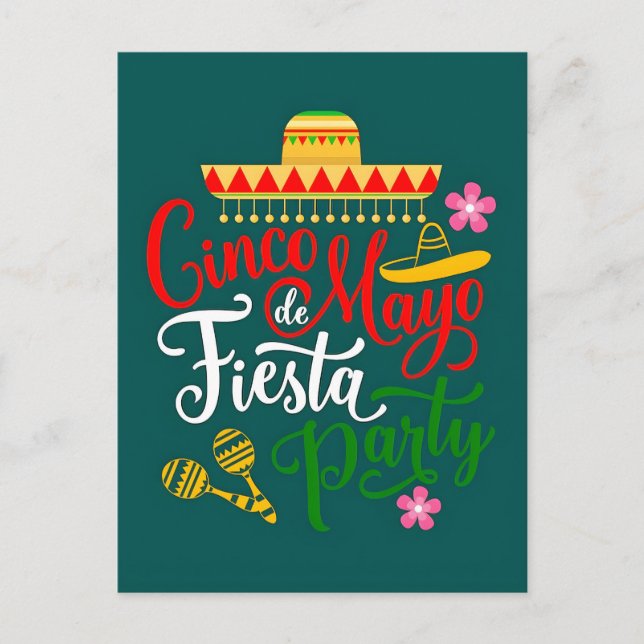 Cinco de Mayo-festidéer för firande Helg Vykort (Framsida)