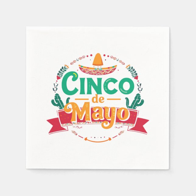 Cinco de Mayo Festiv Fiesta Sombrero Papperserviet Pappersservett (Framsidan)