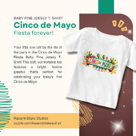 Cinco de Mayo Fiesta Baby Fin Jersey T-Shirt