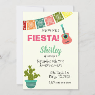 CINCO DE MAYO FIESTA BIRTHDAY GIRL INVICATION INBJUDNINGAR