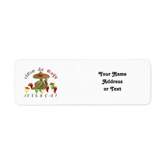 Cinco De Mayo Fiesta Cactus Dancing Peppers Returadress Etikett