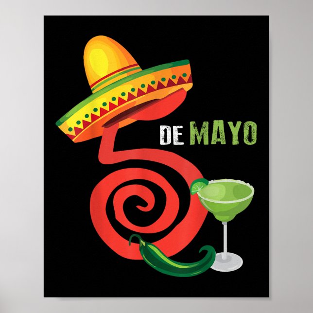 Cinco De Mayo Fiesta Design Camisa 5 De Mayo Viva Poster (Framsidan)