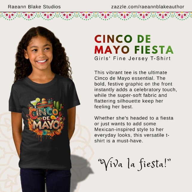 Cinco de Mayo Fiesta Girls' Fine Jersey T-Shirt (Skapare uppladdad)