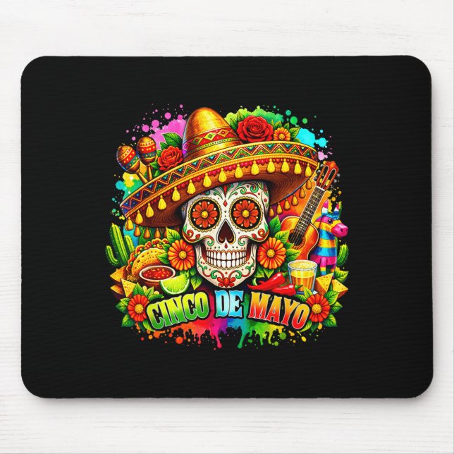Cinco de mayo fiesta hattar mexikansk socker skall musmatta (Framsidan)