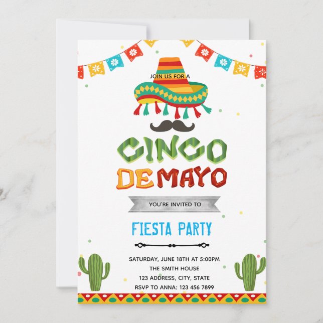 Cinco de mayo fiesta inbjudan (Framsida)