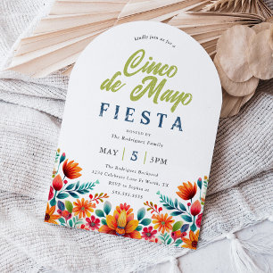 Cinco de Mayo Fiesta Livlig Blommig Inbjudan