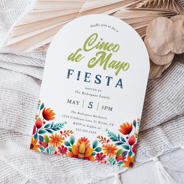 Cinco de Mayo Fiesta Livlig Blommig Inbjudan (Skapare uppladdad)