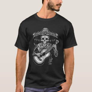 Cinco De Mayo Fiesta Mariachi Skeleton Guitar Mexi T Shirt
