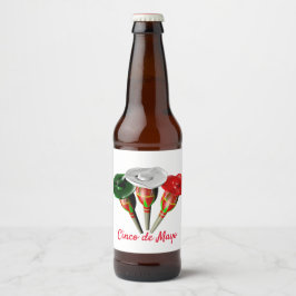 Cinco de mayo, fiesta mexican ölflaska etikett