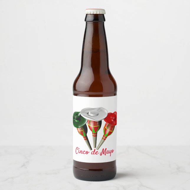 Cinco de mayo, fiesta mexican ölflaska etikett (Framsida)