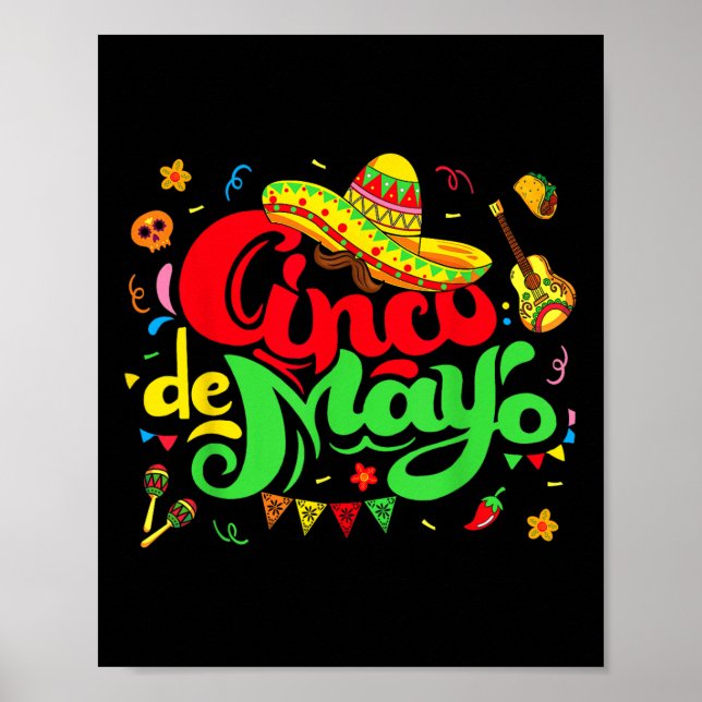 Cinco De Mayo Fiesta Mexican Party 5 De Mayo Manar Poster (Framsidan)