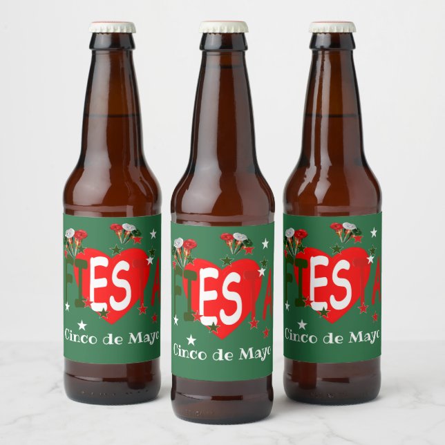 Cinco de mayo,fiesta mexican,Personlig Ölflaska Etikett (Flaskor)