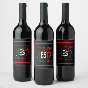 Cinco de mayo, fiesta mexican vin-etikett vinflaska etikett