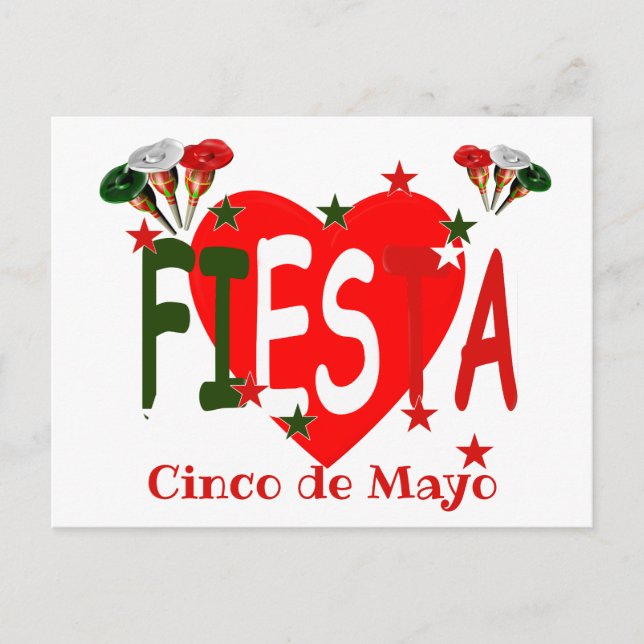 Cinco de mayo, fiesta mexican vykort (Framsida)