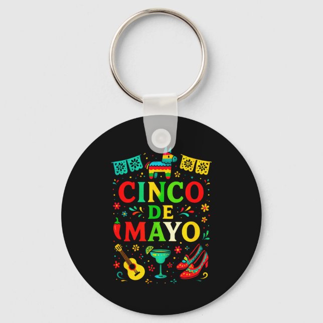 Cinco de mayo - fiesta mexikansk fest firar  nyckelring (Framsida)