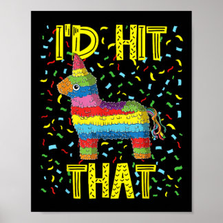 Cinco De Mayo Fiesta Party Funny Pinata ID Slått T Poster