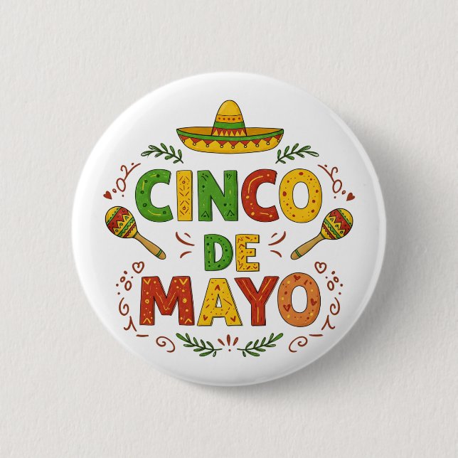 Cinco De Mayo Fiesta Sombrero Maracas Knapp (Framsida)