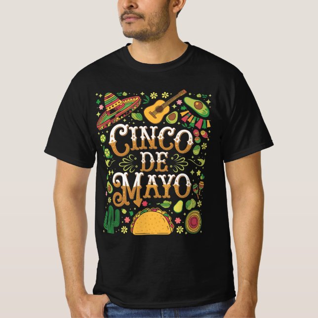 Cinco De Mayo Fiesta söta födelsedags element T Shirt (Framsida)