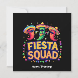 Cinco de Mayo Fiesta Squad Familjen Mexikanska Par Inbjudningar