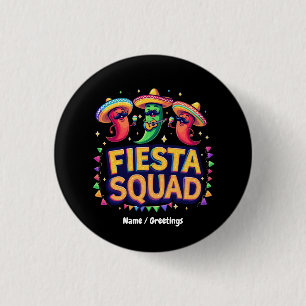 Cinco de Mayo Fiesta Squad Familjen Mexikanska Par Knapp