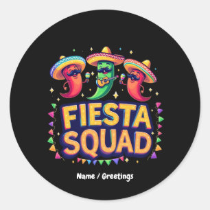 Cinco de Mayo Fiesta Squad Familjen Mexikanska Par Runt Klistermärke