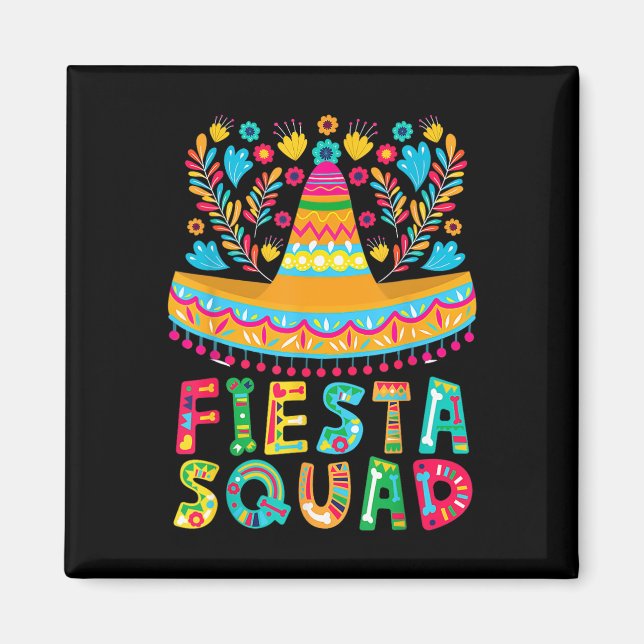 Cinco De Mayo Fiesta Squad Family Matching Group A Magnet (Framsidan)