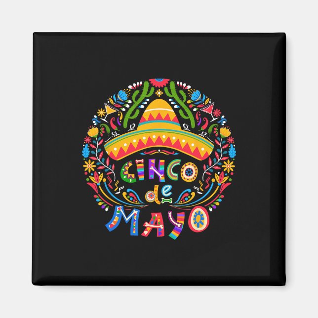 Cinco De Mayo Fiesta Squad Family Matching Manar W Magnet (Framsidan)