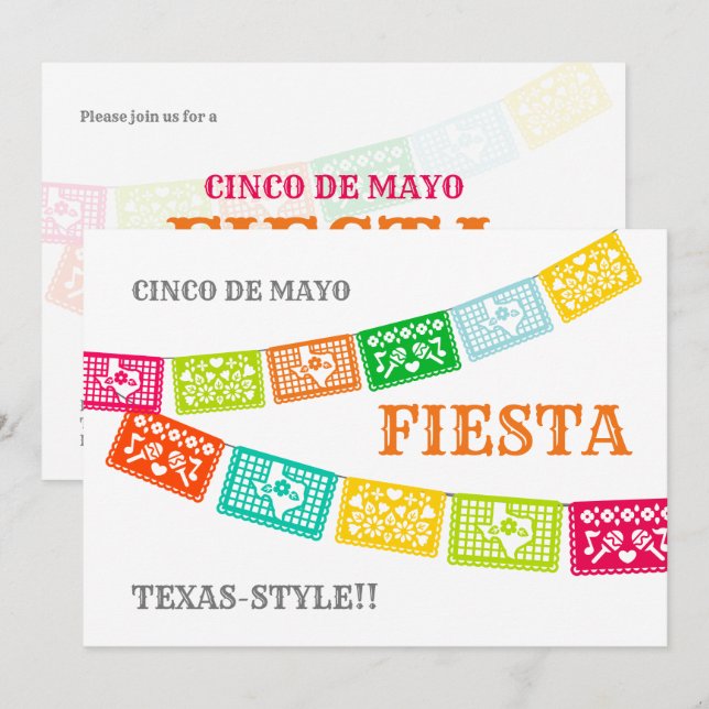 Cinco de Mayo Fiesta Texas Inbjudningar (Fram/baksida)