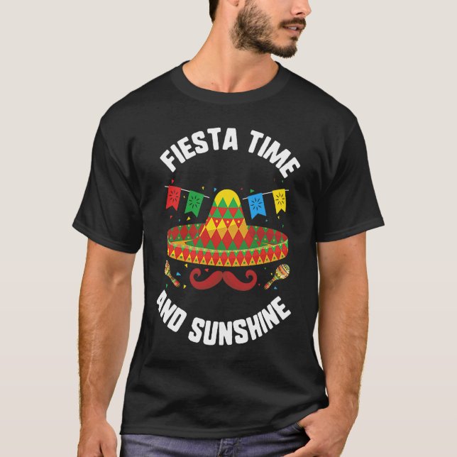 Cinco De Mayo Fiesta Time And Sunshine Sombrero Mu T Shirt (Framsida)