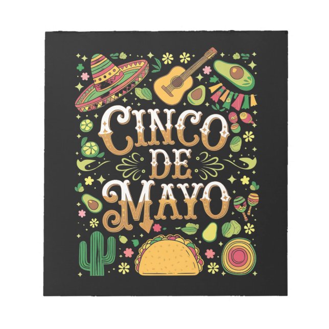 Cinco De Mayo-firande Roliga Festelement Anteckningsblock (Framsida)