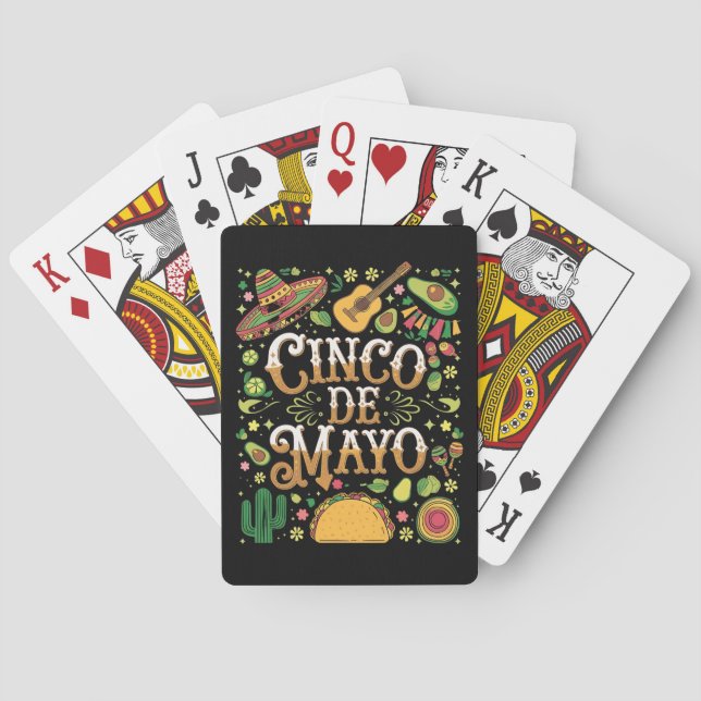 Cinco De Mayo-firande Roliga Festelement Casinokort (Baksidan)