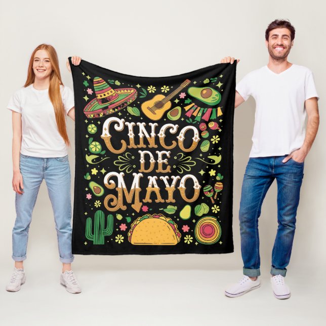 Cinco De Mayo-firande Roliga Festelement Fleecefilt (På plats)