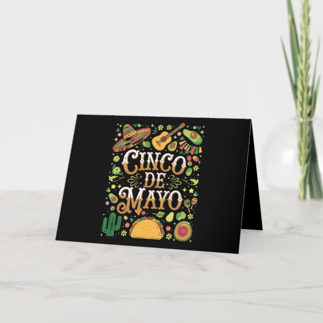 Cinco De Mayo-firande Snygga fastelement Tack Kort (Framsida)