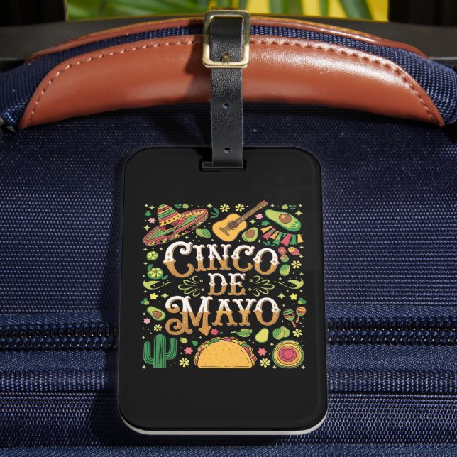 Cinco De Mayo-firande Söta festsymboler Bagagebricka (Framsida Insitu 2)