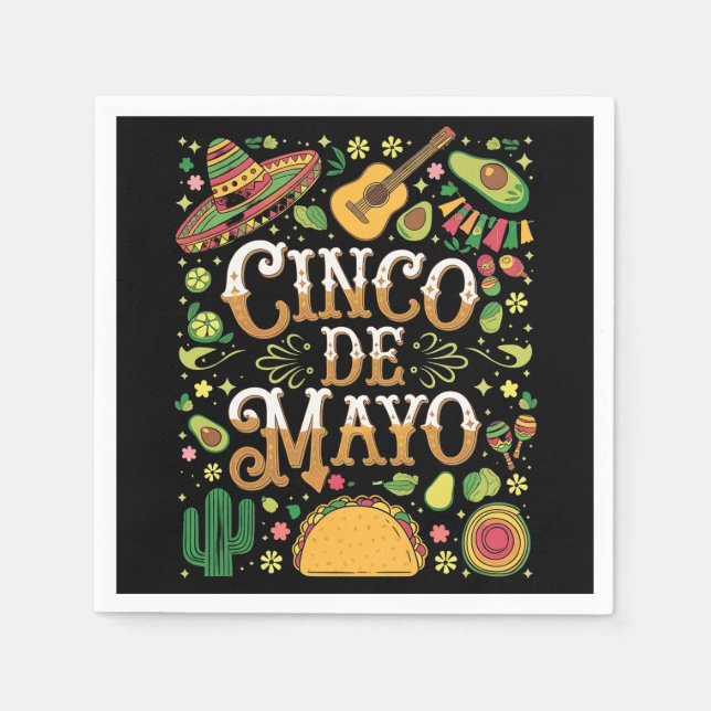 Cinco De Mayo-firande Söta festsymboler Pappersservett (Framsidan)