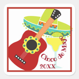 Cinco de Mayo Firande Sticker Fyrkantigt Klistermärke