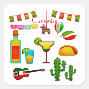 Cinco de Mayo Firande Thunder_Cove Fyrkantigt Klistermärke