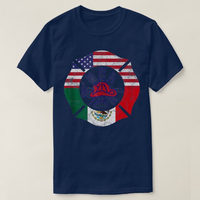 Cinco De Mayo Firefighter Fireman Mexican American T Shirt (Design framsida)