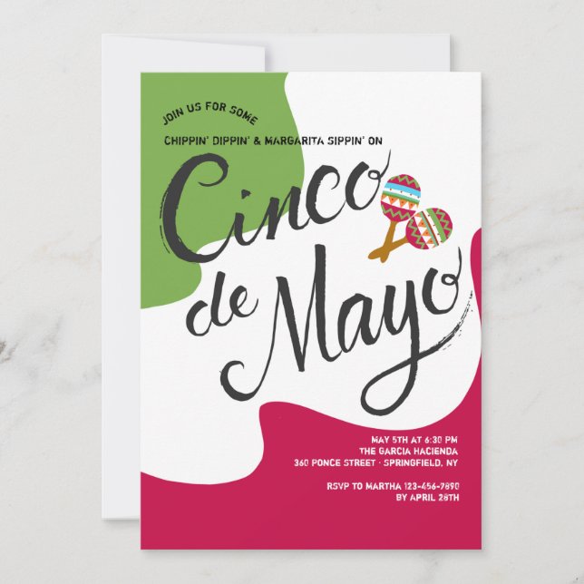Cinco de Mayo flagg-inbjudan Inbjudningar (Framsida)
