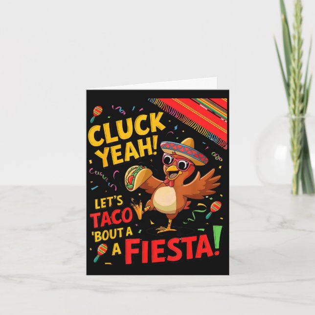 Cinco de mayo flagg kyckling kluck ja låt oss taco kort (Framsida)