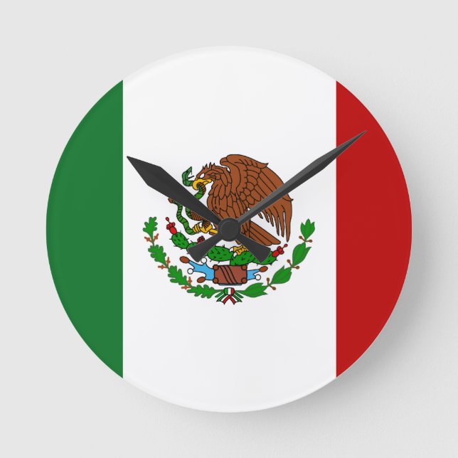 Cinco de Mayo Flagga of Mexico Rund Klocka (Framsida)