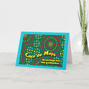 Cinco de Mayo för Gudfadern, Färgrik mosaik Kort