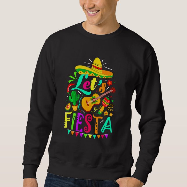 Cinco De Mayo för kvinnor Manar mexikanska Guitar  Lång Ärmad Tröja (Framsida)