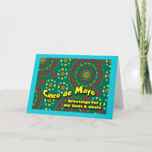 Cinco de Mayo för Moster och farbror Colorful Mosa Kort