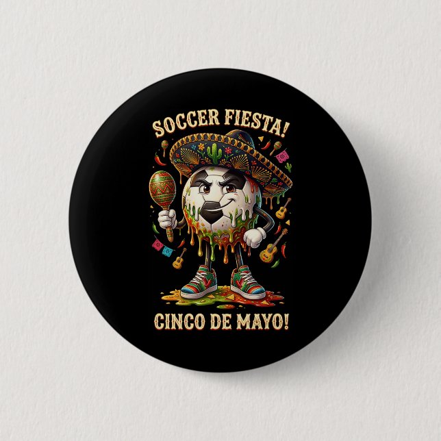 Cinco De Mayo Fotboll Fiesta Drip Sport Kärlek Män Knapp (Framsida)