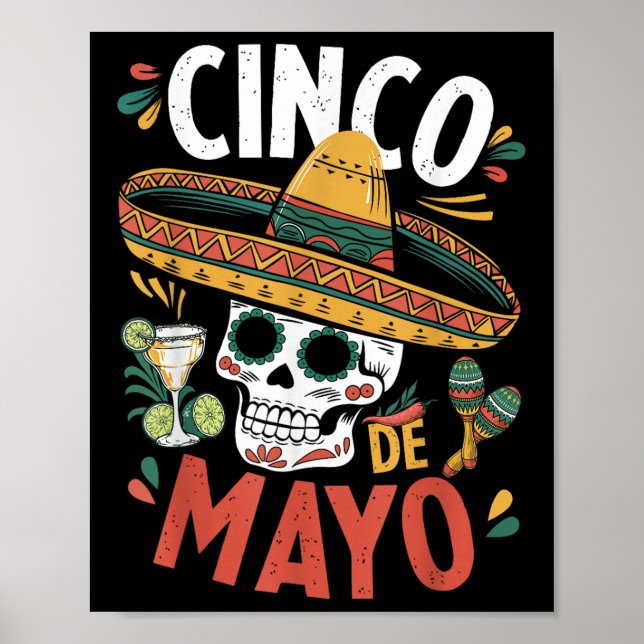 Cinco De Mayo Funny Camisa Mexican Sombrero Fiesta Poster (Framsidan)