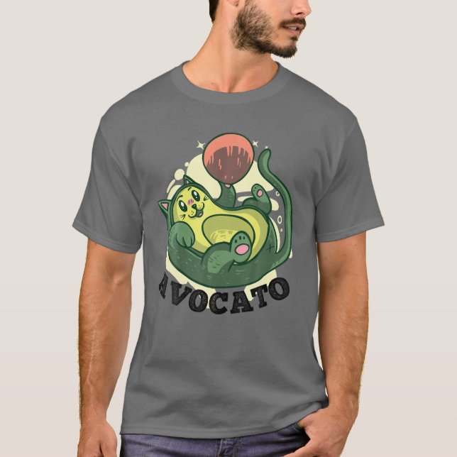 Cinco De Mayo Funny Meow Avogato Cat Avocado Mexii T Shirt (Framsida)