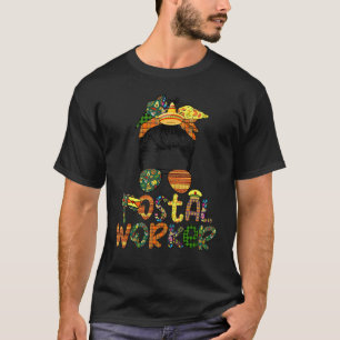 Cinco De Mayo Funny Messy Bun Glasses Postal Worke T Shirt
